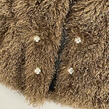 OFTBUY Solid Color Faux Fur Long Sleeve Loose Fit Notch Lapel Short Jacket For Women, Casual Streetwear, Autumn/Winter - Coffee 03 - View 12