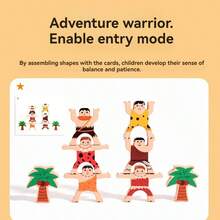 1 Set Wooden Dinosaur Balance Boat Stacking Blocks Jurassic Dinosaur Figurines Children's Early Education Educational Toy Focus Training Desktop Board Game - Multicolor - View 3