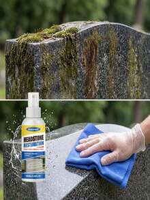 Gravestone Repair & Cleaning Spray, Fast Acting, Easily Removes Decades Of Moss, Lichen And Weathering Marks Within Minutes, Restores Elegance Of Gravestones And Monuments, Deeply Nourishes Stone, Compact & Portable Design, Upgraded Formula, Randomly Shipped New Or Old Packaging - Mix - View 4