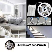 LQHZMYY Tira de luz LED de cocina alimentada por USB con interruptor de barrido manual, control de interruptor de gesto de onda simple, cinta adhesiva de doble cara incluida, perfecta para fondo de espejo, iluminación de TV y electrodomésticos, iluminación de cocina | Tira LED moderna | Luz de relleno para transmisión en vivo, luz de gabinete de cocina - Blanco - Ver 12