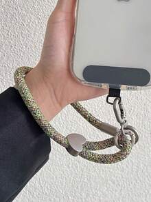Cordón ajustable para teléfono con forma de corazón, cuerda de 7 mm de grosor, correa de muñeca, correa de mano antirrobo, colgante con hebilla de metal de textura de alta gama, cuerda colgante anti-pérdida, llavero, colgante para bolsa de cámara, cadena versátil unisex para funda - Multicolor - Ver 5