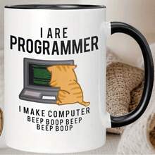 I AM A PROGRAMMER Ceramic Coffee Mug - Reusable, Insulated, Hand Wash Only - Perfect For Coffee Lovers, Men And Women - Image 1 Pcs - View 4