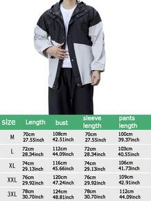 Unisex 2-Piece Raincoat Set, Adult Rain Jacket And Rain Pants, Hooded Waterproof Rain Suit, Suitable For Motorcycle Riding - Color-blocked Raincoat Set - View 9