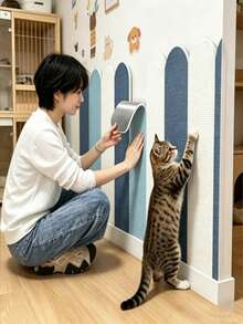 Self-Adhesive Scratching Board, Random Colors, Multi-Color Combination, Wall Scratch Protection, Sofa Protector Pad, Cat Claw Sharpener, Durable And No Shedding, Essential For Pet Room Pet Supplies/Pet Furniture/Cat Scratching Board - one-size - View 7