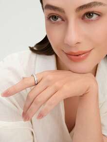 Ashenrae Cubic Zirconia Decor Manset Cincin Untuk Wanita Untuk Pesta Perjamuan Pernikahan - Perak - View 4