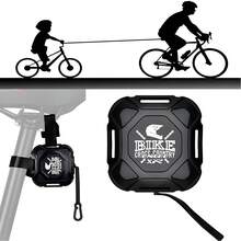 Fahrrad-Zugleine 2,5 m – automatische Rückholfunktion, bis 100 kg Belastbarkeit, aus robustem EPS-Material mit Edelstahlkarabiner, einfache Montage ohne Werkzeug, kompatibel mit MTB, E-Bike & Citybike – Schwarz, 80*80*31 mm, 94 g - Schwarz - Übersicht 3
