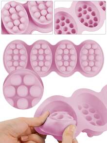 1PC 4-Cavity Oval Silicone Mold Massage Silicone Soap Mold Bar Soap Making Tool DIY Handmade Oval Spa Soap Plaster Aromatherapy Decorative Ornament Mold - Massage Points - View 8