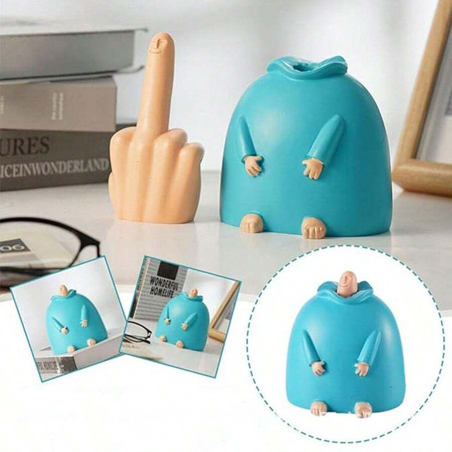 1 Set Funny Figurine Decor, Creative Prank Desktop Ornament, Resin Weird Human Body Shaped Desktop Statue, Office Bedroom Home Desktop Decoration Funny Prank Gift, Novelty Humorous Gift For Friends