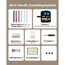 Vinyl Cutting Machine, With A Maximum Feed Width Of 87 Cm, Double Blades And LED Display, With Sticker Sheets, Transfer Films And Signmaster Software, Black - Lasts - View 8