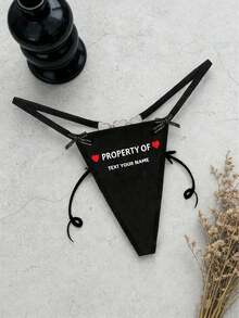 Personalized Face & Letter Black Panties | Custom Photo Pattern Underwear | Funny Thanksgiving Christmas Gift For Her, Wife, Girlfriend - Black - View 6