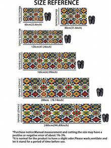 1pc American Style Colorful Vintage Tile Diatom Mud Kitchen Floor Mat, 3.5mm Rubber Non-Slip Bottom Oil-Resistant Wear-Resistant, Sponge Layer Water-Absorbent, Kitchen Bathroom Hallway Living Room Universal Foot Mat - View 3