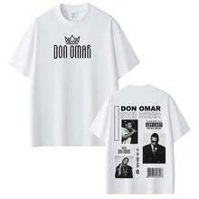 Rapper Don Omar Album Muster T-Shirts für Damen und Herren, Gothic Punk Mode, kurzärmelig, locker, lässig, aus Baumwolle, Hip-Hop T-Shirts - CMTpxyy1038 - Übersicht 1
