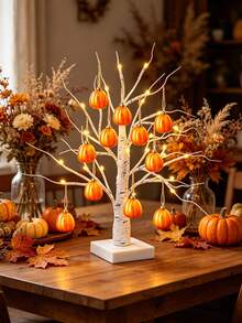 Autumn Birch Tree Light Set, Home Autumn Decor, Thanksgiving Pumpkin Pendant Light Decor, Autumn Thanksgiving Tabletop Decor, Autumn Party Decor - Autumn - View 6
