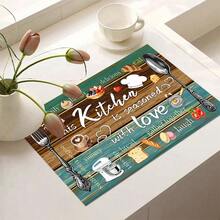 1pc Wood Grain Kitchen Theme Diatomaceous Earth Countertop Mat, Highly Absorbent, Suitable For Tableware, Coffee Machine, Microwave, Etc. Fashionable Watercolor Design, Ideal Choice For Modern Kitchen. - Multicolor - View 9