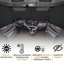 2026 Upgraded Windshield Sunshade - Front, Rear & Side Window Sun Protection Cover, Blocks Solar Heat, Protects Car Interior, Privacy Anti-Peeking, Summer Car Accessory, UV Protection, Car Gift, Large Truck, Small Car Sunshade, Truck Polyester Silver Coated Fabric Front & Side Window Integrated 4-Piece Foldable Storage Sunshade - 1p'c - View 7