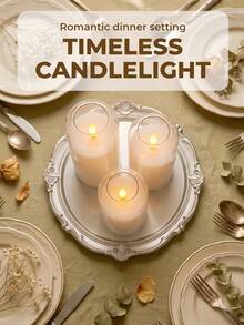 3 piezas de velas LED transparentes sin llama, lámparas portavelas con temporizador y control remoto, velas electrónicas de deseo alimentadas por batería para boda, mesa de comedor, Halloween, Navidad, Día de San Valentín, decoración de escritorio y decoración festiva - Blanco - Ver 4