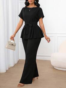 Maternity Plus Size Sports Bodysuits & Jumpsuits - 黑色 - 查看 2