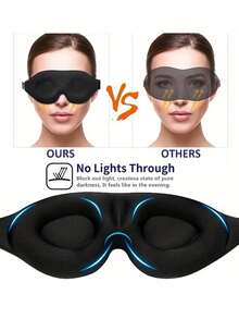 2/1 pieza Máscara de dormir de seda 3D con protección 100% blackout para pestañas y maquillaje, tamaño ajustable, ultra ligera, suave y sedosa, ayuda para dormir, adecuada para dormir, viajes nocturnos, siestas, oficina, escuela, hogar - Multicolor - Ver 7
