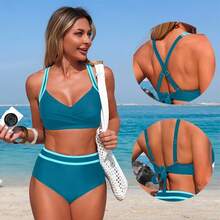 Wholesale Women's Two-Piece Bikini Sets - X262005藍色 - 查看 3