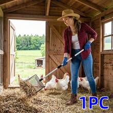 1pc Adjustable Cleaner, 3-In-1 Sieve Shovel, For Removing Poultry Droppings, Non-Stick Metal Shovel, Easily Sift Bedding, Sand And Wood Shavings - Black - View 1