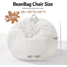 2-Leg Bean Bag Chair, Giant Bean Bag Chairs For Adults, Large Bean Bag Chairs With Memory Foam Filling, Large Bean Bag Chairs With Plush Cover - Gray - 米色 - 查看 2