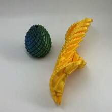 2pcs 3D Printed Movable Dragon Scale Dragon Egg Stress Relief Building Block Ornament, Multi-Color Gradient, Expandable, Assembleable Fingertip Toy, Stress Relief Healing Desktop Decor For Adults And Students, Creative Birthday And Holiday Gift - Multicolor - View 5