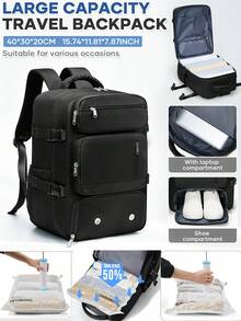 Ryanair 認可尺寸 40x25x20cm 機艙登機背包/手提包/短途旅行背包，可輕鬆放入座椅下方，適合 14 吋筆電，輕量通勤工作背包，時尚學生筆電包，短途商務旅行行李包，中性純色，旅行/行李箱/飛機認可背包，筆電背包，中性禮物。注意：此連結包含單個背包和背包套裝，請確保選擇您想要購買的款式 - 彩色 - 查看 7