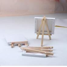 3/1sets Canvas And Easel Combination Set, Mini Artist Canvas Panel Easel Set, Suitable For Painting, DIY Projects And Handmade Gifts, Desktop Wooden Easel With Oil Painting Frame Canvas, Children's Painting 10*10 Mini Small Frame Small Painting Board Set - A - View 6