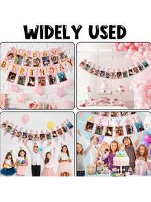 Decoraciones para fiesta de cumpleaños número 13 para niñas, pancarta de fotos de cumpleaños, pancarta de hitos de crecimiento para adolescentes, colgante de pared con cuerda y adhesivo para suministros de fiesta... - Ver 6