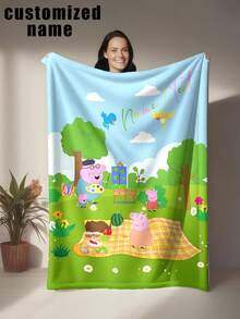 Hasbro Personalized Custom Text Anime Theme Flannel Blanket, Main Color Pink, Lively And Playful Design, Suitable As Bedroom Throw, Sofa Decor, Best Friend Gift, Birthday Gift, Tear-Resistant - Multicolor - View 15
