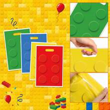 12/20/40 Pieces, Building Block Party Gift Bags, Four-Color Block Design, Suitable For Cartoon Block-Themed Party Bags, Birthday Party Gift Bags, And Holiday Celebration Party Gift Packaging - View 4