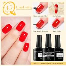 MSRUIOO 1 pieza 8ml Esmalte de uñas gel Super Top Coat, súper brillante, de larga duración por 45 días, función de base gel y top coat mate, esmalte de uñas gel removable para manicura y arte de uñas para casa y salón - Ver 8