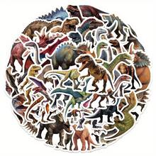 50pcs Vintage Dinosaur Stickers For Adults - Cute Dinosaur Doodle Art, Featuring Stegosaurus, Triceratops, Brachiosaurus Patterns, Suitable For DIY Crafts, Laptop, Skateboard, Luggage, Party Decoration School Supplies - A - View 9