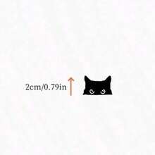 Pegatina de gato asomándose, pegatina para coche, pegatina de gato negro asomándose, botón en blanco, pegatina de vinilo, pegatina para coche, pegatina de vinilo, pegatina desplegable, pegatina de gato - A - Ver 9