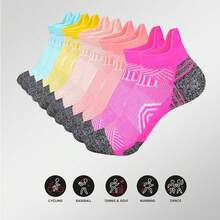 20pcs Women's Sports Socks Running Fitness Compression Short Socks Comfortable Cuff Sports Ankle Socks [Note: Quantity Calculated By Piece] - Multicolor - View 1