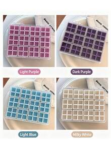 48-Grid Transparent Acrylic Nail Art Rhinestone Storage Box, Dust-Proof Compartment Organizer For Nail Art Decorations, Beads, Gemstones, Jewelry, Nail Salon Supplies, Empty Rhinestone Display Box - Multicolor - View 9