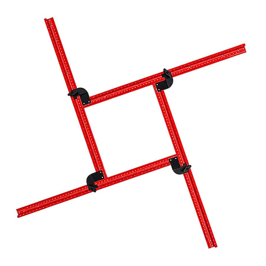 Milling Groove Bracket 58.9*3*1.3cm, Aluminum Alloy Woodworking Router Guide Rail Template, Adjustable Square & Rectangular Slotting Jig For Cabinet Doors, Furniture & Carpentry Projects - A - 查看 1