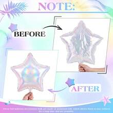 9pcs/Set Iridescent Transparent Star-Shaped Aluminum Foil Balloon Set, Includes 22-Inch Metallic Star Balloons, Star Banner And Ribbon, Suitable For Bachelorette Party Decoration, Ceiling Arrangement, Birthday Graduation Party Decoration - Colorful Transparent Set - View 5