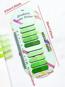 200張橢圓形PET便利貼附尺規，漸層馬卡龍與栗色，半透明可重複使用索引標籤，適用閱讀紀錄標記，PET便利貼套裝 - 均碼 - 查看 13