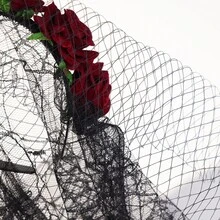 Gothic Burgundy Rose Spider Web Veil Headband, Halloween Ghost Bride Dark Headpiece, Party Cosplay Hair Accessory - Multicolor - View 6