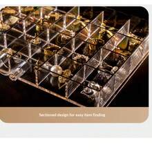1pc 5 Layer Clear Acrylic Jewelry Storage Box Multi Grid Divided Drawer Organizer Dustproof Stackable Earring Ring Bracelet Necklace Display Case Large Capacity Jewelry Holder For Women - Clear - View 12