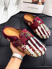 GAISIMA Men's Summer Height-Increasing Closed-Toe Slip-On Loafers, Thick Sole Office Sandals, Couple Shoes - Red - View 6