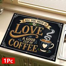 1 buah, Dekorasi Rumah, Alas Pengeringan Piring Bermotif Kopi, Alas Penyerap Mesin Kopi, Alas Pengering Piring, Alas Pengeringan Wastafel, Alas Penyerap Gelas, Perlengkapan Dapur, Perlengkapan Kamar Mandi, Dekorasi Meja Dapur - MultiWarna - View 12