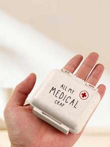 Mini 6-Compartment Portable Pill Box, Medicine Storage Box, Travel Pill Box, Printed With "My Pill Box" And Pill Pattern, 6-Compartment Small Pill Box, Sealed Pill Packaging Storage Box, 6-Day Weekly Pill Storage Box, Travel Essential Pill Box, Daily Vitamin Pill Box, Pocket Pill Box Storage Box, Exquisite Storage Box, Home Essential, Travel Essential - Multicolor - View 6