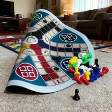 LUDO Game Board 6-Player Big Size 35cm/13.78IN- INCLUDE:1 Circular Chess Mat, 24pcs In 6 Colors, 2 Dice.Classic Dice Board Game Suitable For 6 Players With Numbered Pieces (1-6) - Family Game Night, Drink Game Christmas & For Halloween - Fast Track - Multicolor - View 5