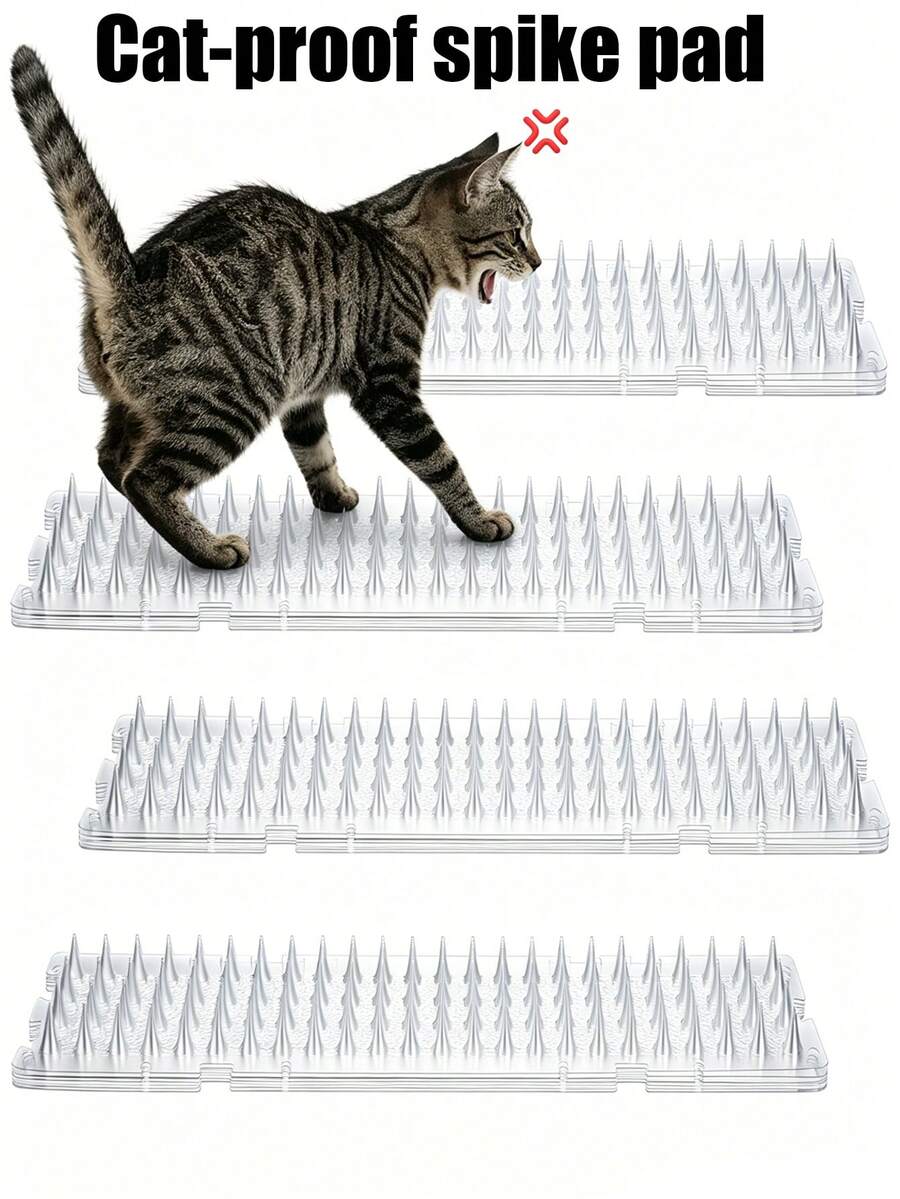 High-Quality Transparent Plastic Outdoor Bird & Cat Deterrent Spikes, With Extended Protective Spikes, Suitable For Indoor And Outdoor Environments, Effectively Prevent Pigeons, Squirrels And Cats Nuisance, Durable Cat Deterrent Spikes - Multiple Styles - View 1