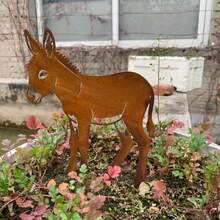 Rusty Metal Garden Donkey Stake, Rustic Donkey Sculpture Ornament, Farmhouse Outdoor Decor, Gift For Gardening Enthusiasts - Donkey Stake - View 10
