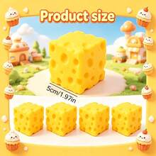 3/2/1pc Square Cheese Squeeze Toy, Stress Relief Toy, Rich Milky Aroma, Yellow Cube Shape, Squeezable, Cute And Fun, Suitable For Christmas, Mother's Day, Father's Day And Halloween, Random Color And Style - Multicolor - View 4