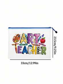 Stationery Pattern Storage Bag, Teacher & Student Multifunctional Makeup Bag, Clips, Headbands, Red Air Cushion Portable Storage Bag, Makeup Bag, Skincare Bag, Travel Essentials, Dorm Supplies, Bathroom Supplies, Jewelry Storage, Lipstick & Cosmetics Storage Bag, School Supplies Bag, Holiday Makeup Bag, Cosmetics Storage, Wedding Bride Gift, Mother's Gift, Birthday Gift, Friend & Teacher Gift - Multicolor - View 11