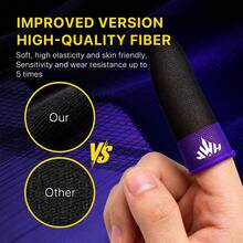 Essential Gaming Gear! Extended Black Purple Silver Fiber Thumb Sleeves, Sweat-Proof Breathable Thumb Covers, Suitable For Long Gaming Sessions, With Storage Box - Multicolor - View 5